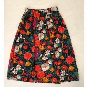 Vintage Floral Midi Skirt
